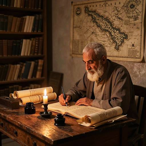 Syriac Scholar in Cozy Study