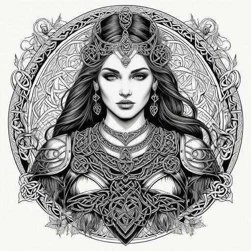 Celtic Warrior Woman Illustration