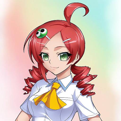 Illustration of Andou ringo, puyopuyo in the style of Kagami hirotaka