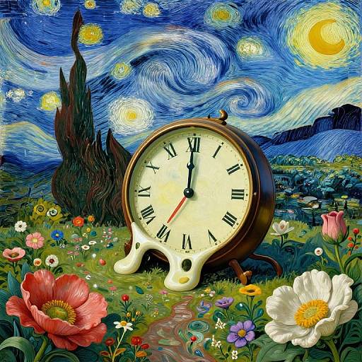 Surreal Floral-Time Garden Fusion