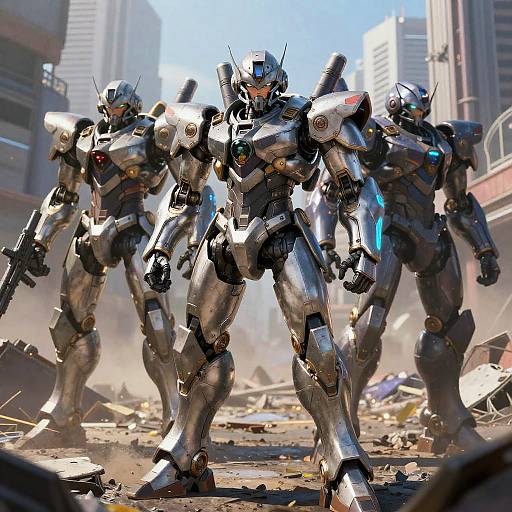 Fierce Android Warrior with Mech