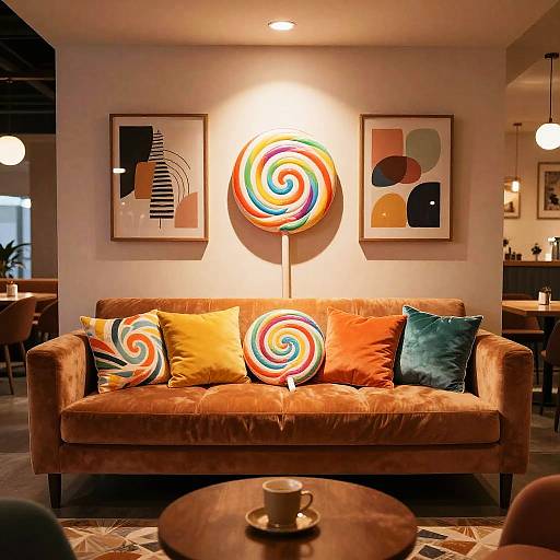 Whimsical Candy-Inspired Lounge Design