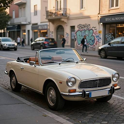 Classic Convertible in Urban Golden Hour