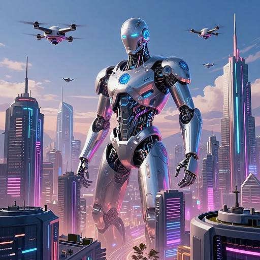 Futuristic Cityscape of Cyber Dominion