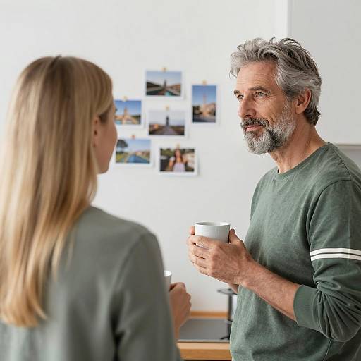 Cozy Kitchen Scene with Couple Interaction