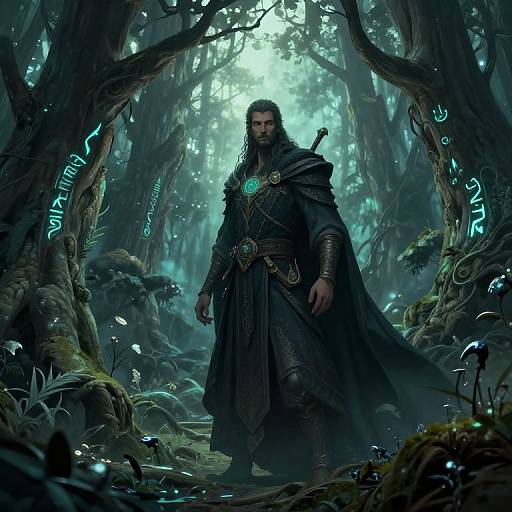 Mystical Guardian in Enchanted Forest