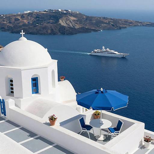 Elevated View of a Sunny Greek Island