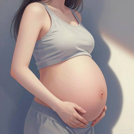 Surreal Giant Pregnant Stomach Portrait