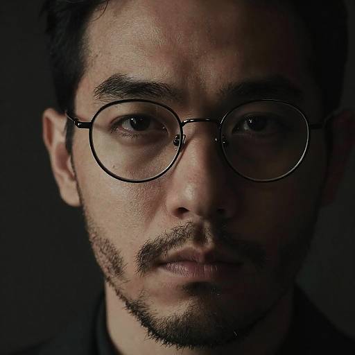 Intense Bearded Man in Chiaroscuro