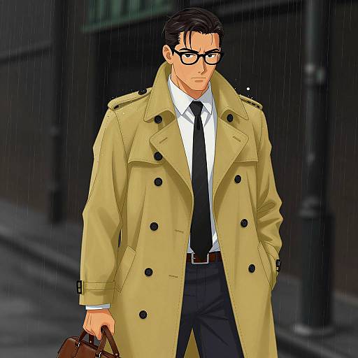 Mysterious Man in Yellow Trench Coat