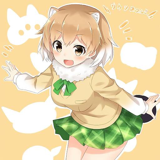 Illustration of Black-tailed prairie dog (kemono friends), kemono friends in the style of Komori kuzuyu