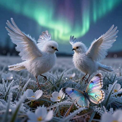 Ethereal Frost-Kissed Meadow Scene