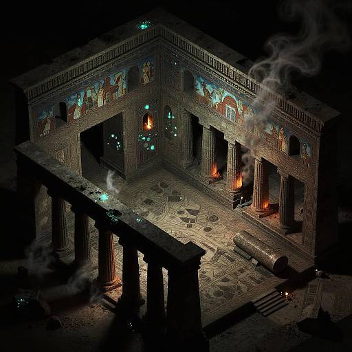Isometric Ancient Persian Temple Cavern Map