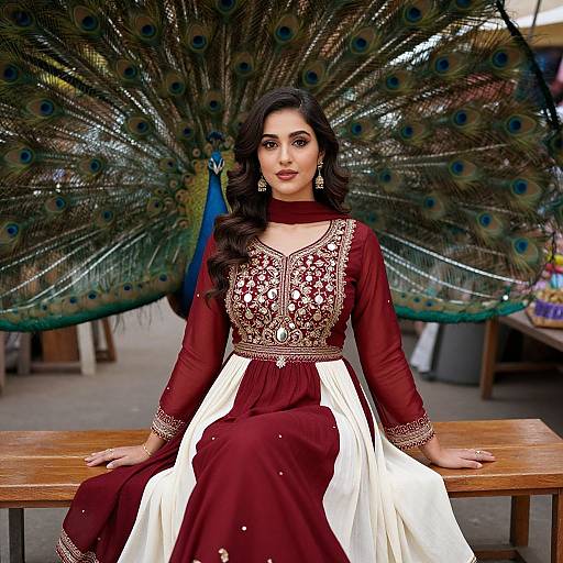 Elegant Woman in Traditional Shalwar Kameez