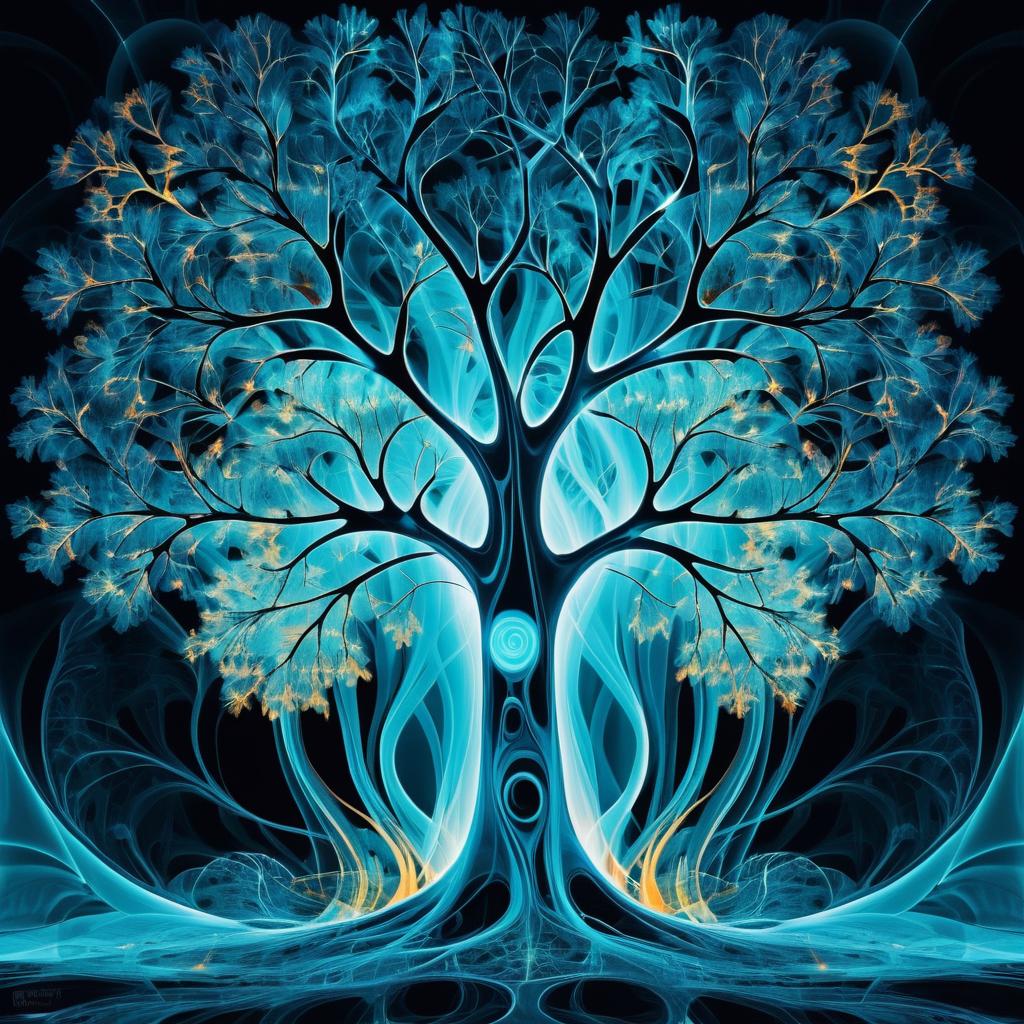 Surreal X-Ray Art of an Abstract Tree