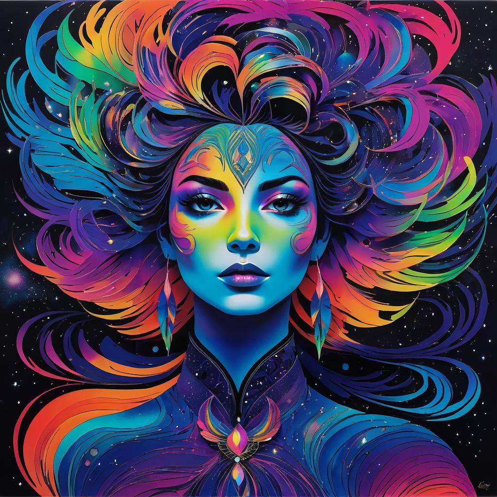 Vibrant Cosmic Sage Art Creation