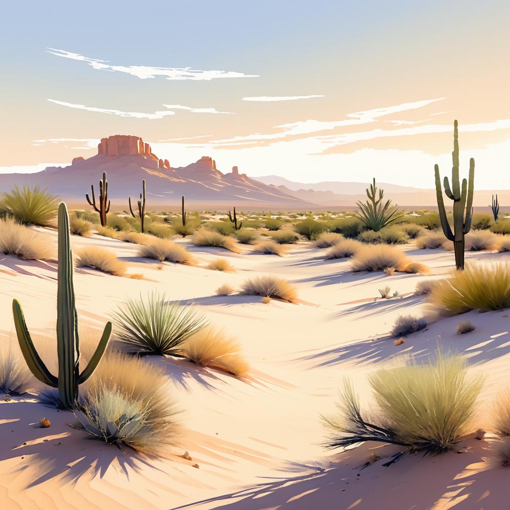 Serene Desert Landscape with Wildlife