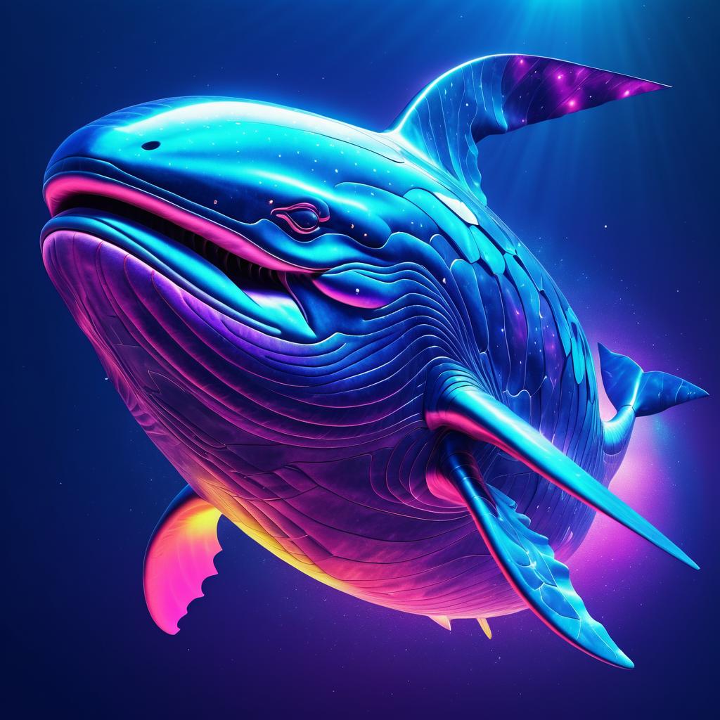 Cinematic Alien Whale in Technicolor Style