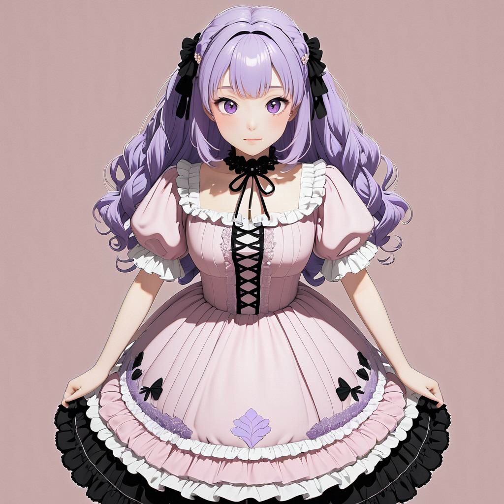 Blushing Girl in Gothic Lolita Style