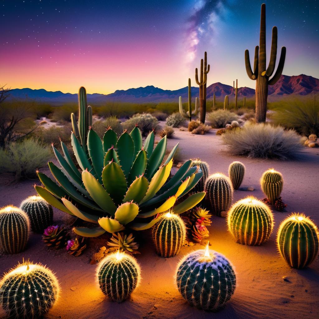 Festive Cacti in Arizona's Winter Desert