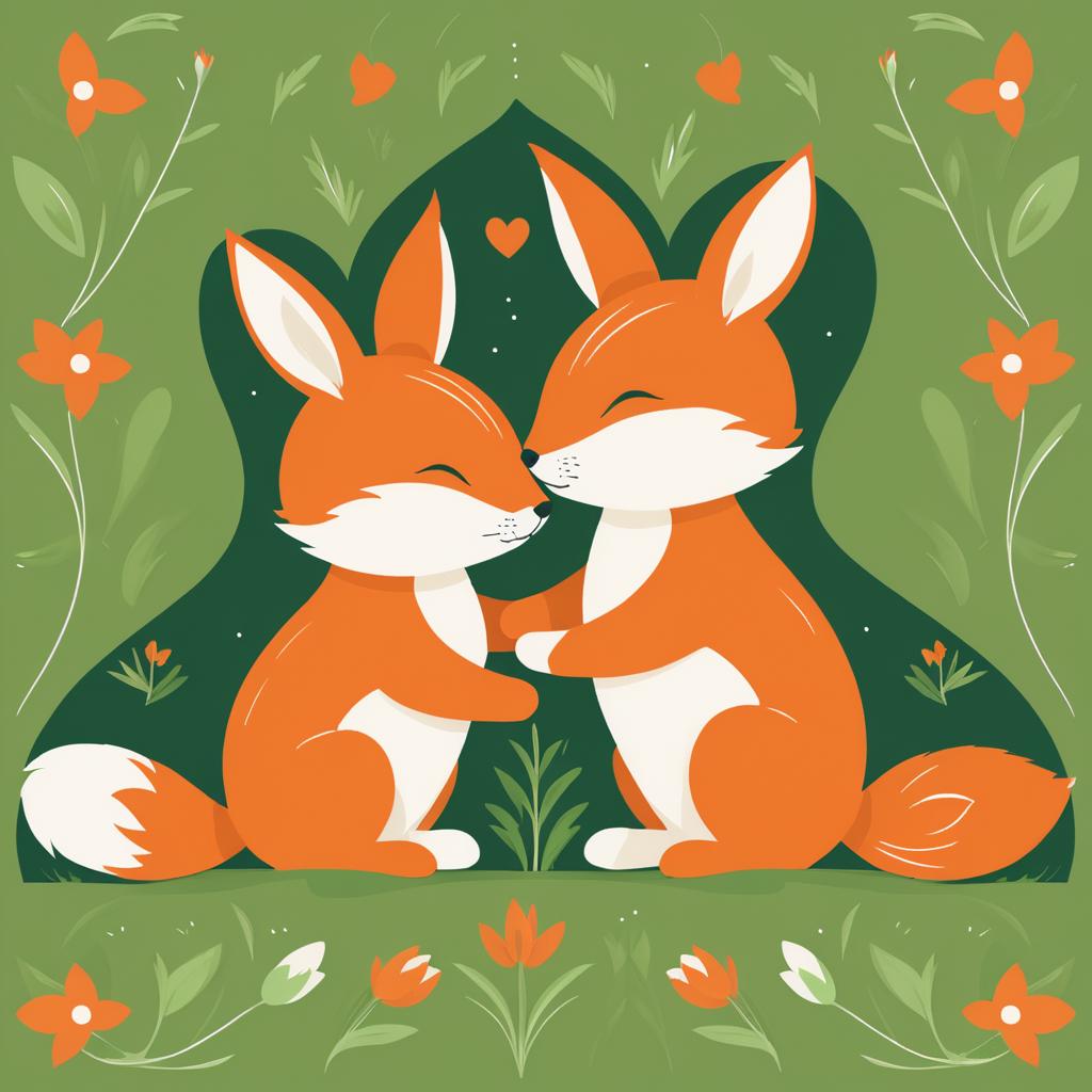 Heartwarming Fox and Rabbit Embrace