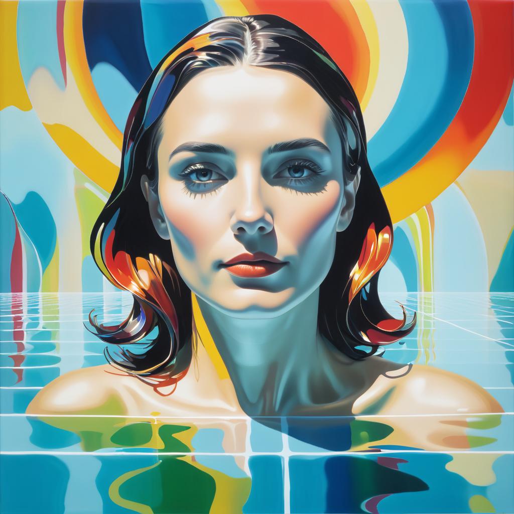 Stunning Woman in Pool Inspired by O'Keeffe