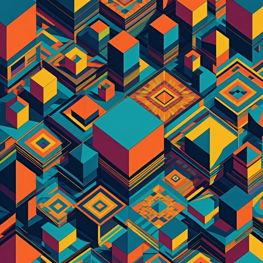 Intricate Abstract Geometric Designs in Color