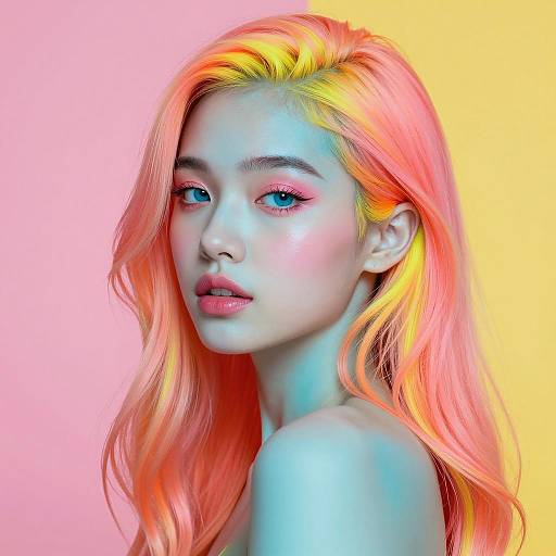 Vibrant Surreal Digital Portrait of Woman