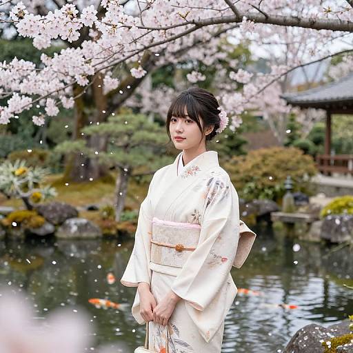 Jaekyung in Serene Cherry Blossom Garden
