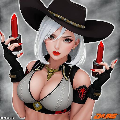 Illustration of Ashe (overwatch), overwatch in the style of Dars (recolors)