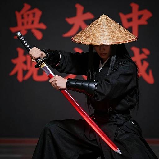 Mysterious Warrior in Dark Glow