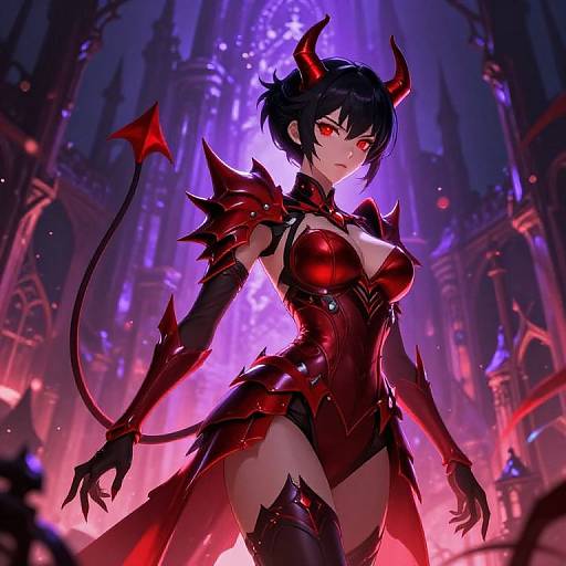 Sexy Anime Demon in Gothic Armor