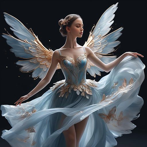 Ethereal Ballerina with Delicate Wings