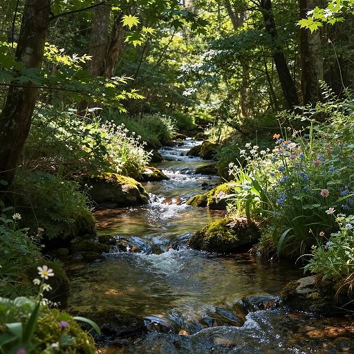Tranquil Forest Stream Aesthetics