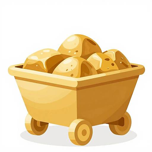 Vector Illustration of Gold Mine Cart