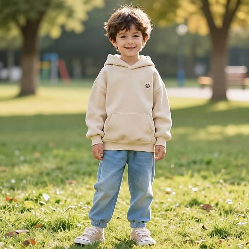 Confident Boy in Sunny Park