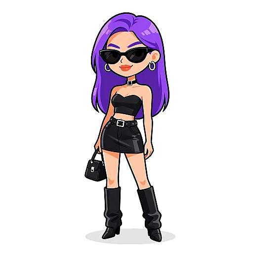 Edgy Woman in Stylish Black Outfit