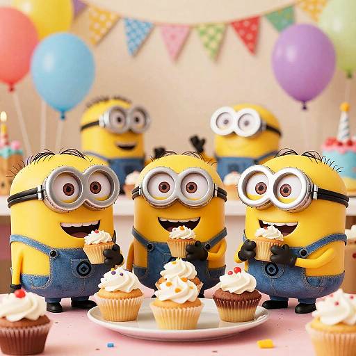 Minions Enjoying Festive Birthday Party