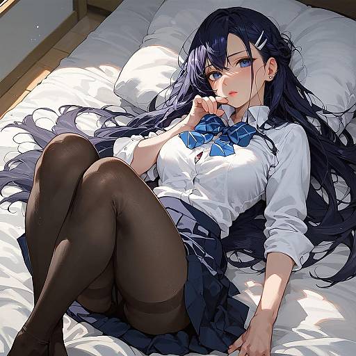 Blue-Eyed Girl in Shuuchiin School Uniform