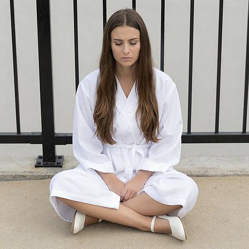 Somber Woman in Outdoor Setting