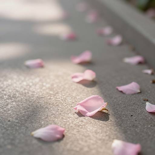 Serene Path with Soft Pink Petals