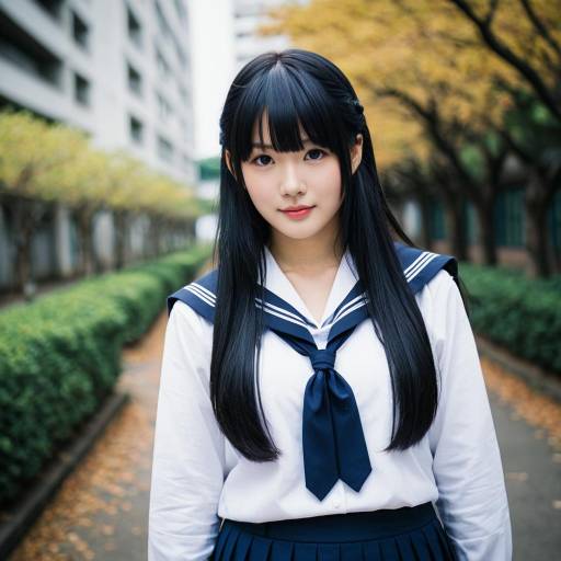 Lifestyle costume photo of Akebi komichi. Cosplay clothes