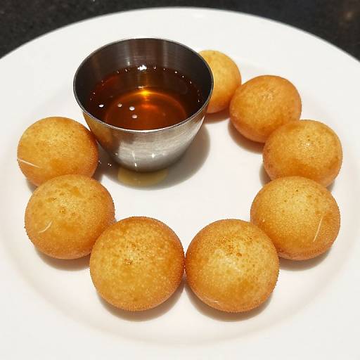 Golden Donut Holes with Whisky Sauce