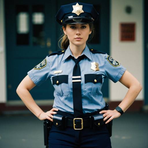 Realistic Policewoman in Uniform Portrait