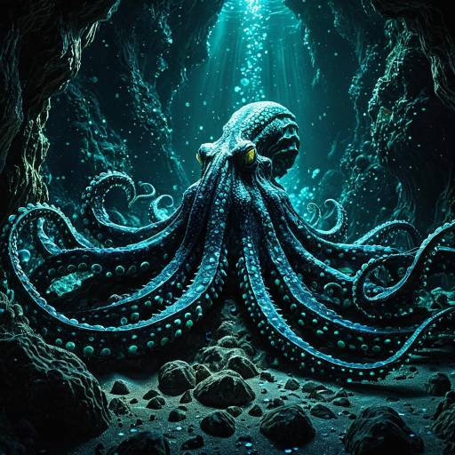 Fantasy Kraken in Abyssal Trench Fantasy Kraken in Abyssal Trench