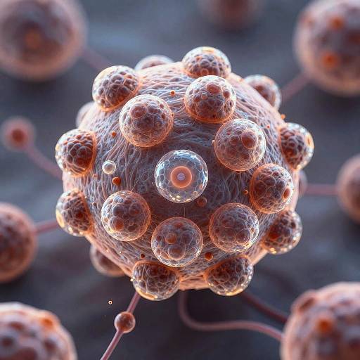 Glowing Cancer Cell Cluster Tumor