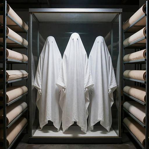 Eerie Display of Ghostly Figures