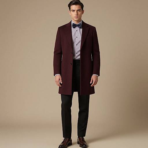 Elegant Man in Maroon Coat