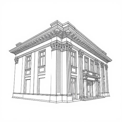 Minimalist Architectural Drawing Outline