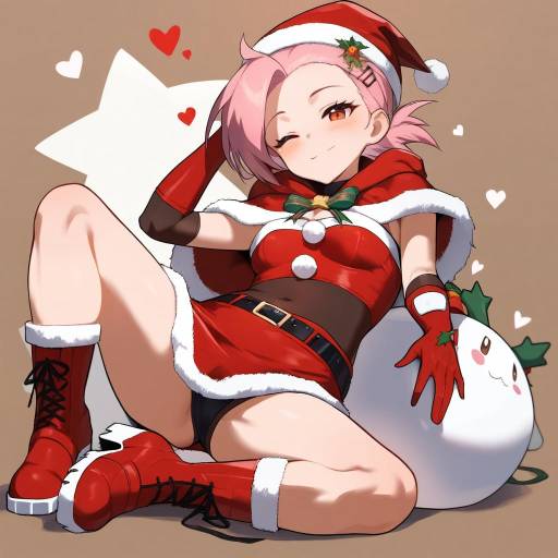 Festive Pokemon Girl in Santa Costume